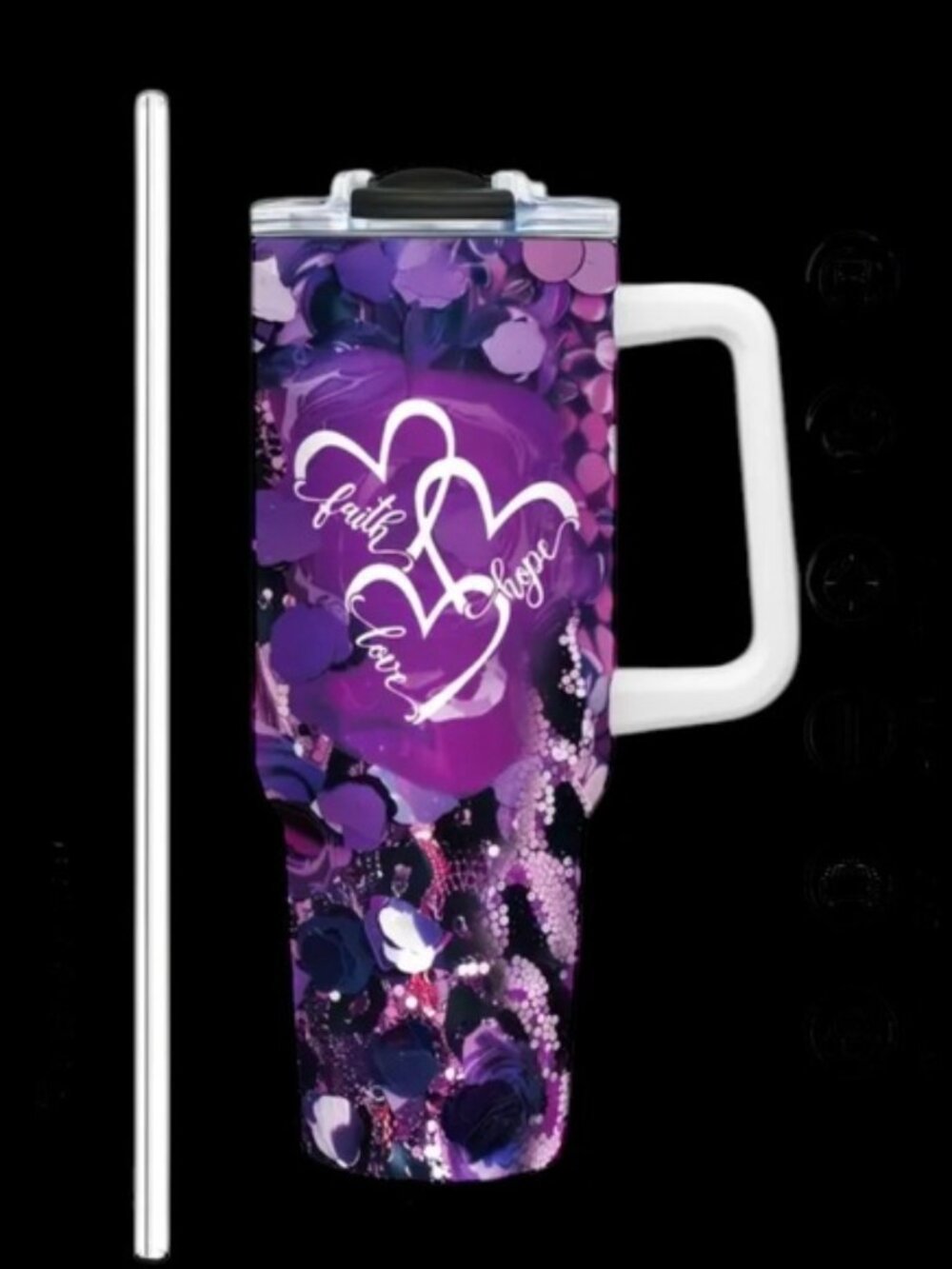 Foloda Purple Floral Temperature Control Tumbler "NWT"